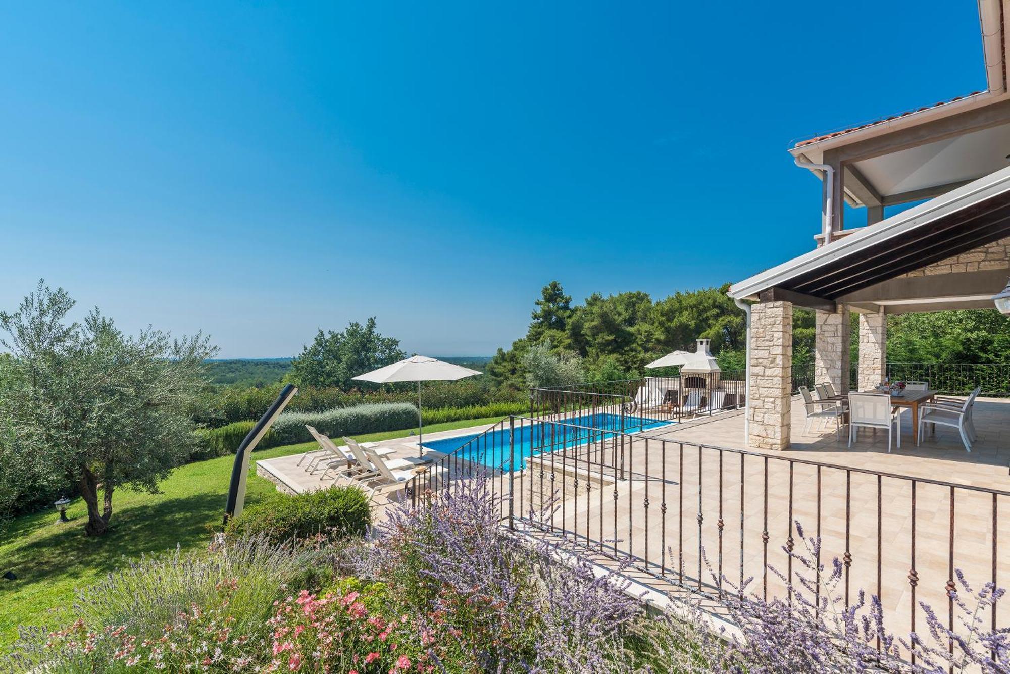 Villa Sterpazzi - Near Porec With Sea View, Private Jacuzzi, Sauna And Pool Višnjan Exterior foto
